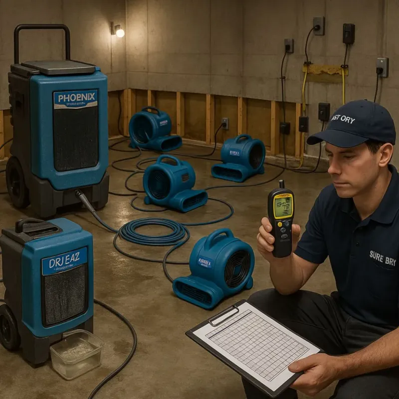 Structural Drying and Dehumidification process in Prescott, WI